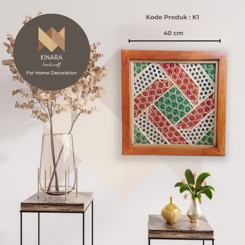 Walldecor Hiasan Dinding Anyaman Bambu Kode K1