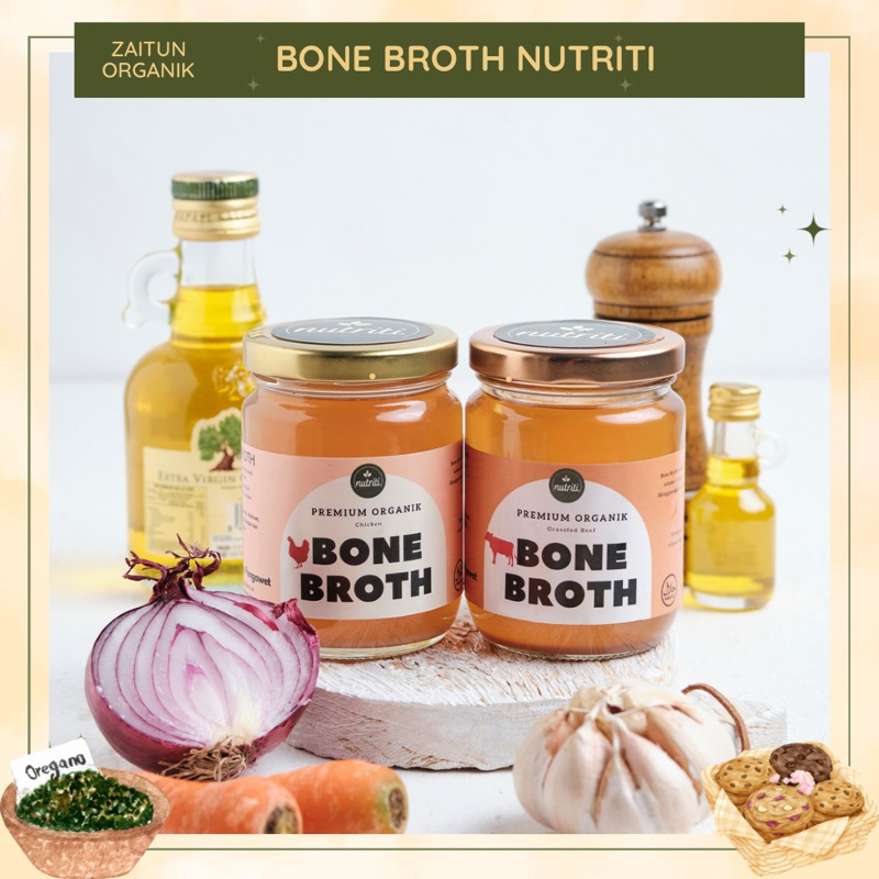 

Bone broth nutriti - organic chicken bone broth - grassfed beef bone broth