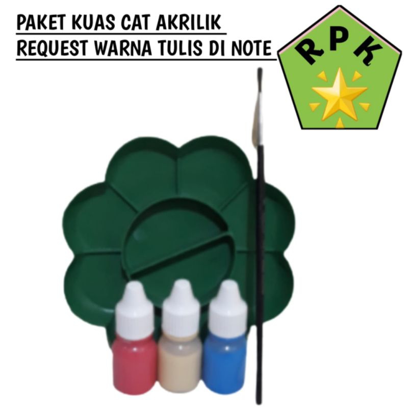 

Paket Cat akrilik 15ml dan Pallet |kuas