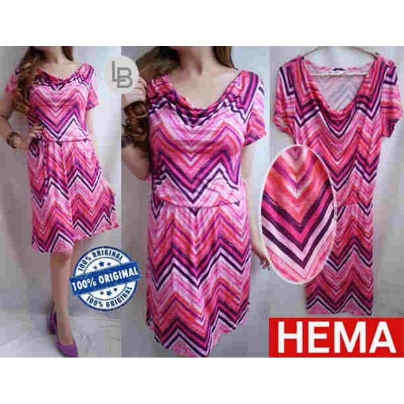 HEMA Pink ZigZag dress