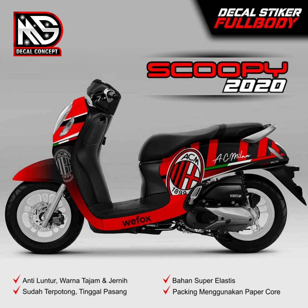 (TERBARU) Decal Scoopy Stiker Scoopy Full Body Scoopy New 2020 2021 motif racing Stiker decal varias
