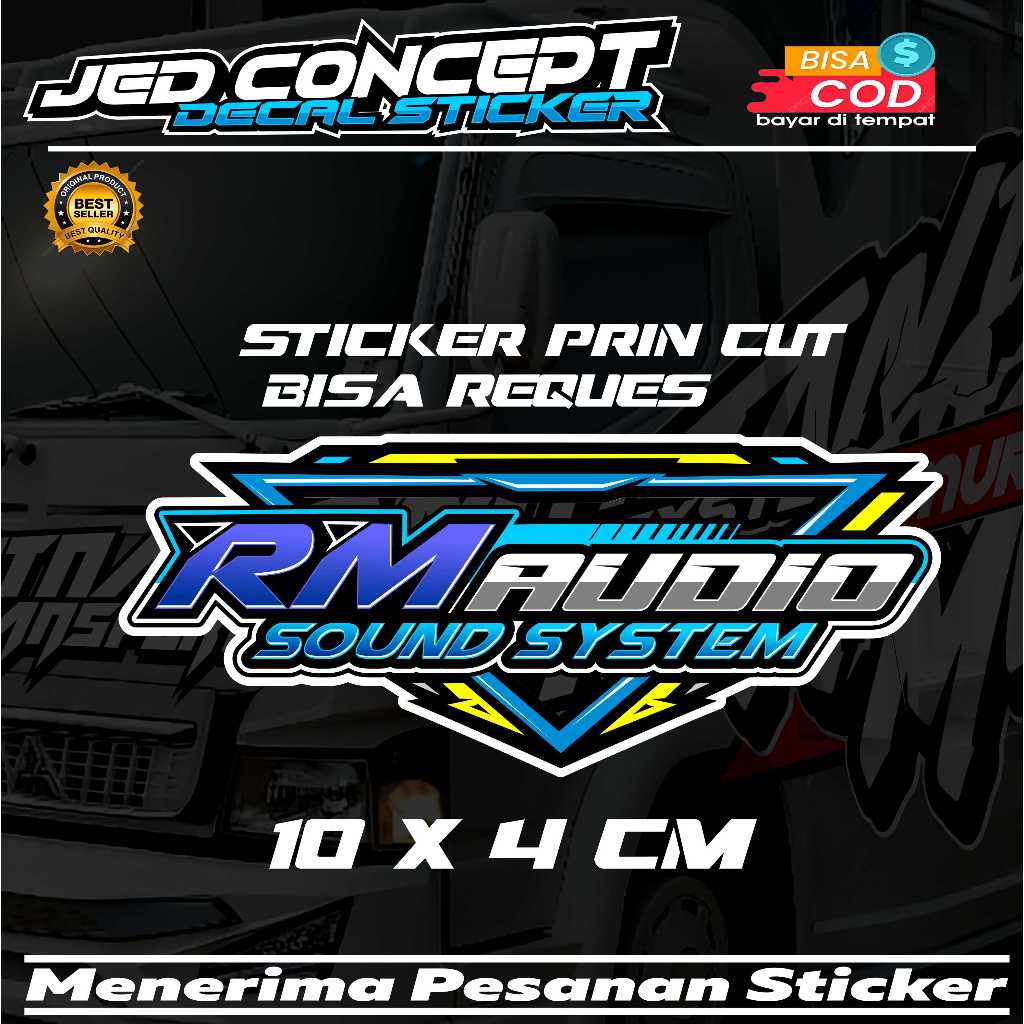 

sticker printing rm audio ukuran 10 x 4 cm bisa request tulisan dan tambah gambar