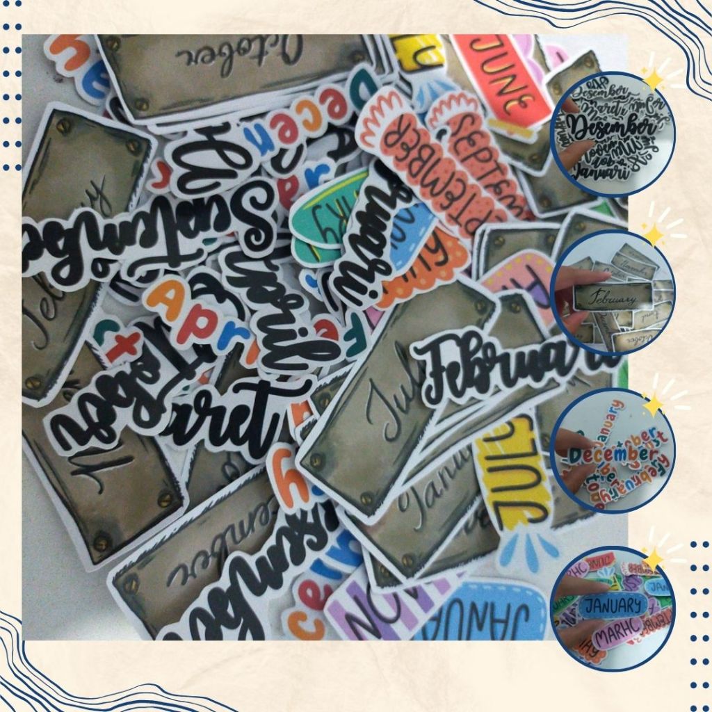 

stiker dompet budgeting dan binder budgeting saving challenge / nama bulan dalam satu tahun/ stiker dompet keuangan