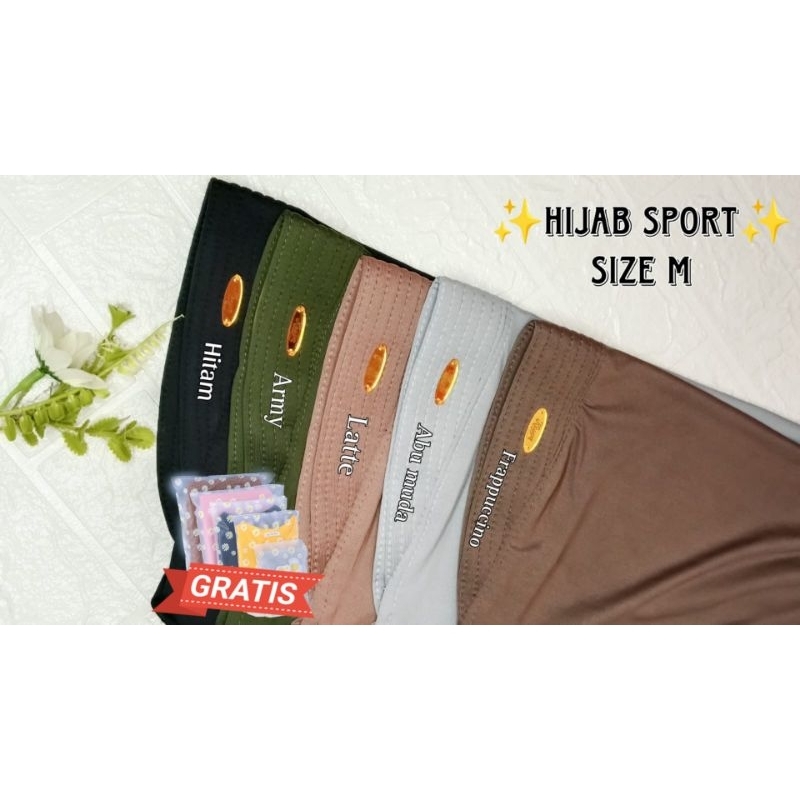 Jilbab Sport / Jilbab Instan / Bergo Hamidah / Hijab Sport / Hijab Bergo / Kerudung Sport Size M - W