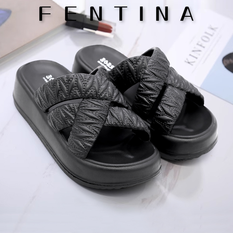 FENTINA Sandal Platform Wedges Wanita Sepatu Tinggi Anti Licin Sepatu Sendal Baim Wedges Wanita