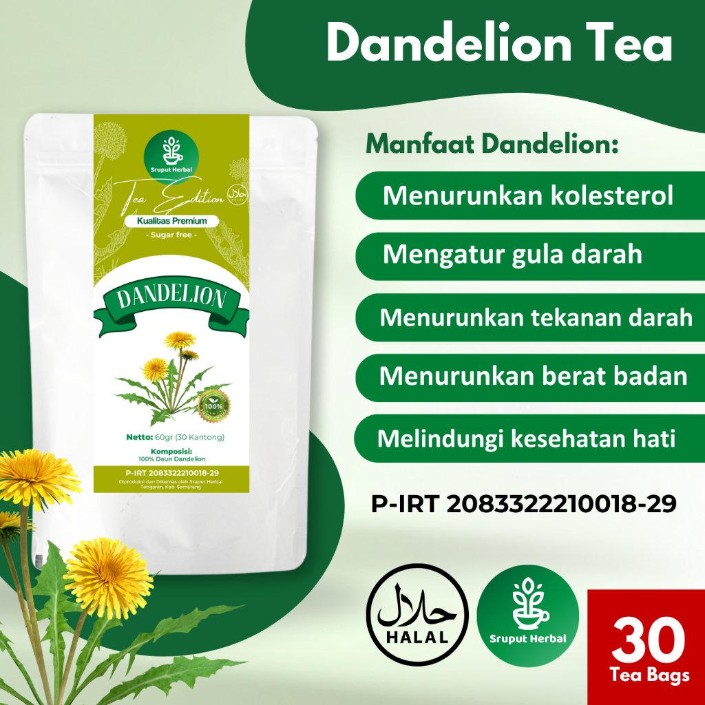 

Dandelion Tea | Teh Daun Dandelion | Teh untuk Mengatur Gula Darah & Menurunkan Kolesterol