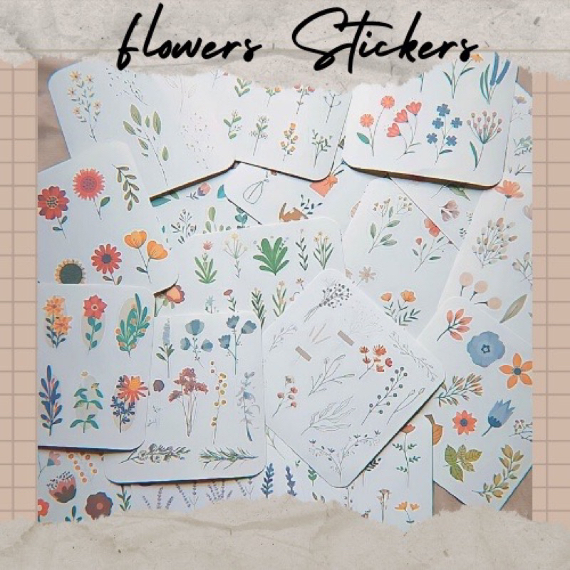 

[B581] Flowers Sticker | stiker bunga | stiker rustic | stiker aesthetic flowers| stiker jurnal