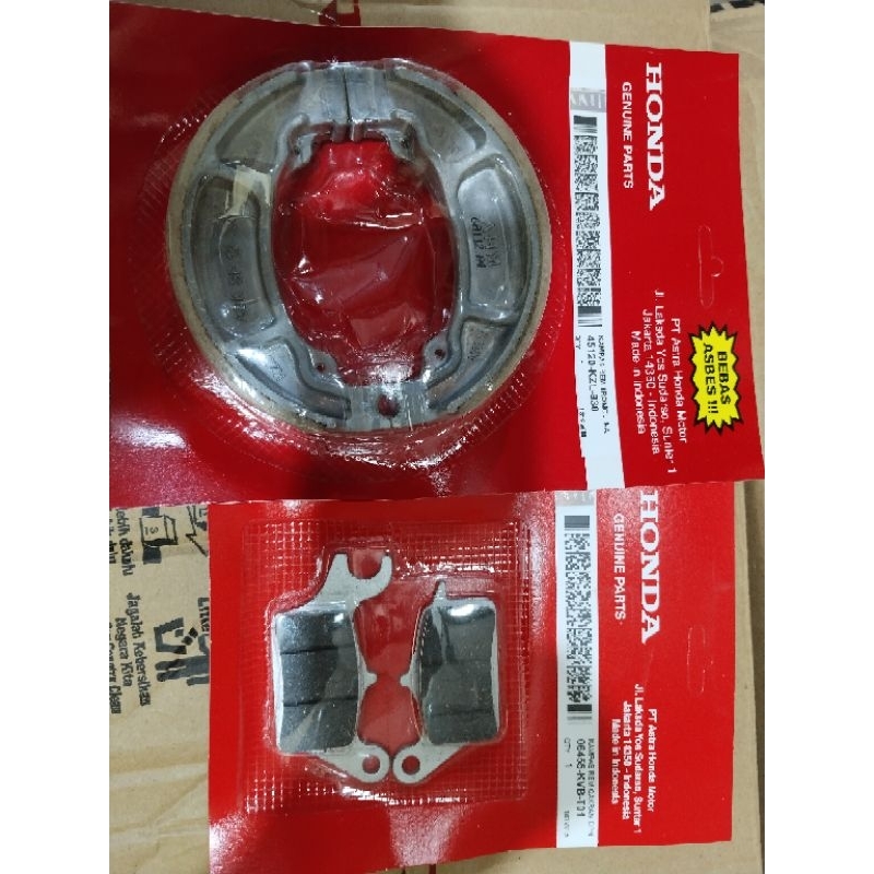 Kampas rem depan+belakang vario beat beat pop 1set