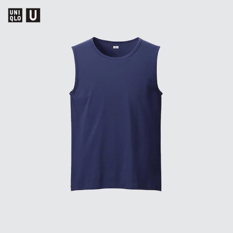 UNIQLO U Men Kaos Tank Top Pria DRY EX Olahraga Tanpa Lengan
