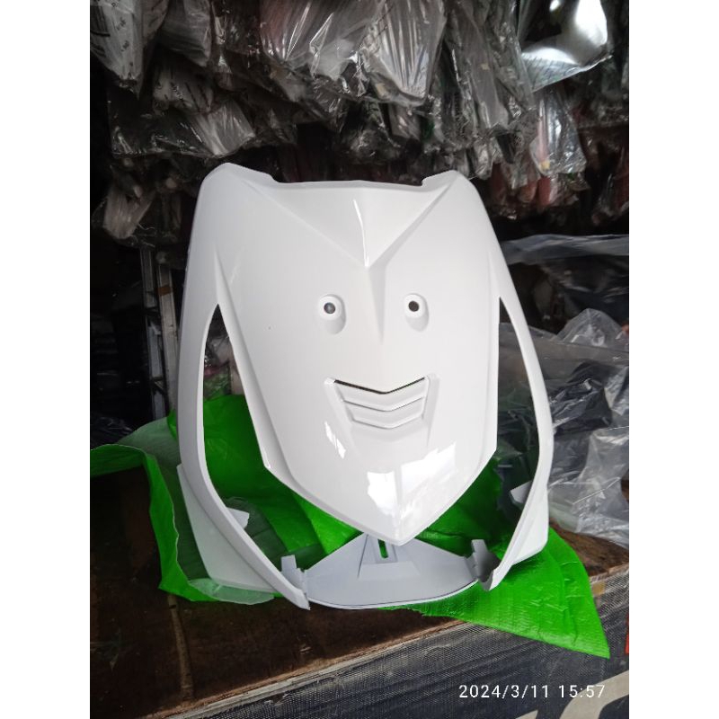 cover temeng kap depan cover lampu depan beat karbu putih berkualitas super bagus