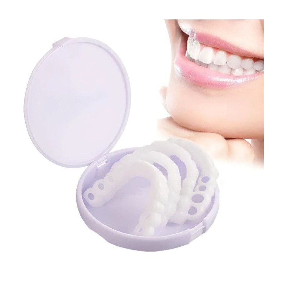 < Sja > Gigi Palsu Snap On Smile 1 Set Atas Bawah Gigi Palsu Silikon / Gigi Palsu Silikon Lepas