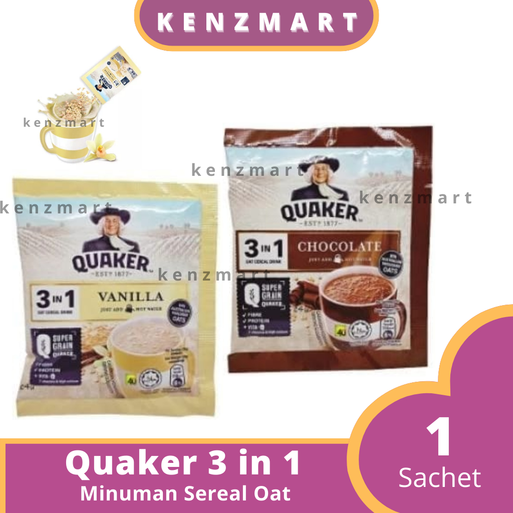 

QUAKER 3 IN 1 MINUMAN SEREAL OAT ( SACHET 28 GR )