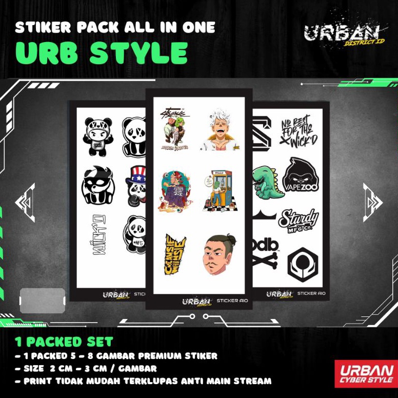 

Hemat KodeY4k4J URBStyle Stiker Pack Logo Brand Series P1 By URBAN DISTRICT ID