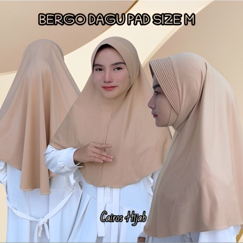 HIJAB BERGO DAGU PAD SIZE M / JILBAB INSTAN / JILBAB INSTAN MENUTUP DADA / HIJAB INSTAN / JILBAB JER