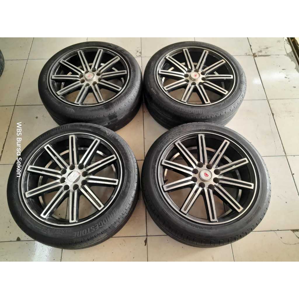 VELG MOBIL BEKAS SEKEN VOSSEN RING 16 LEBAR 7 PCD 4X100-4X114 ET B/P +BAN BS 195 50 R16 VELG UNTUK A