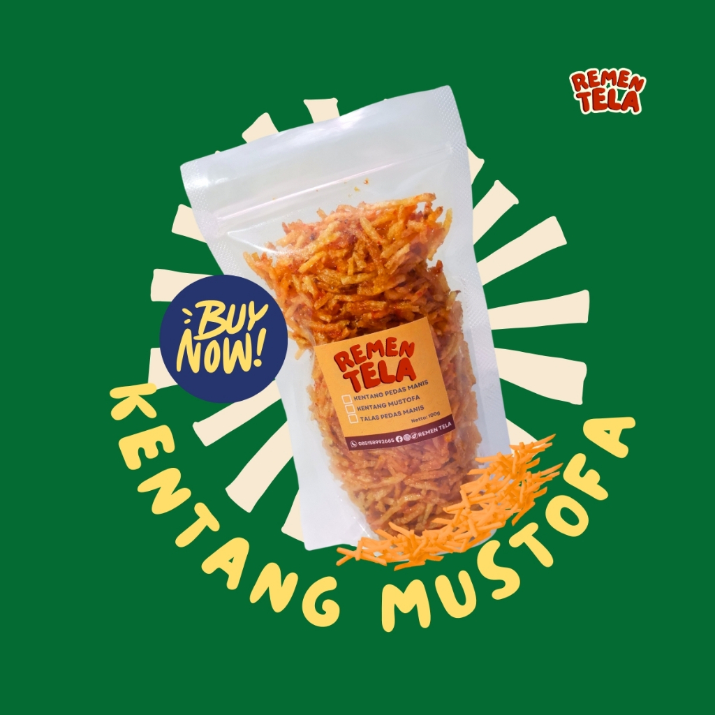 

Remen Tela Kentang Mustofa Pedas Manis 100 gram