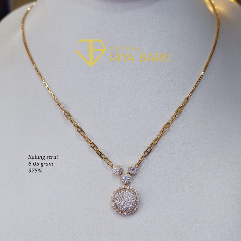 kalung serut itali liontin bulat mata