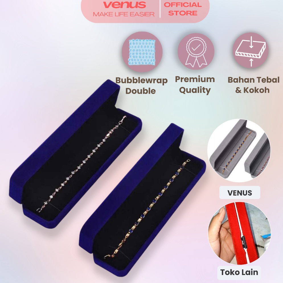 ART V7Y VENUSJKT  Kotak Penyimpanan Perhiasan Kalung Liontin Kotak Perhiasan Bludru Anting Kotak Ema