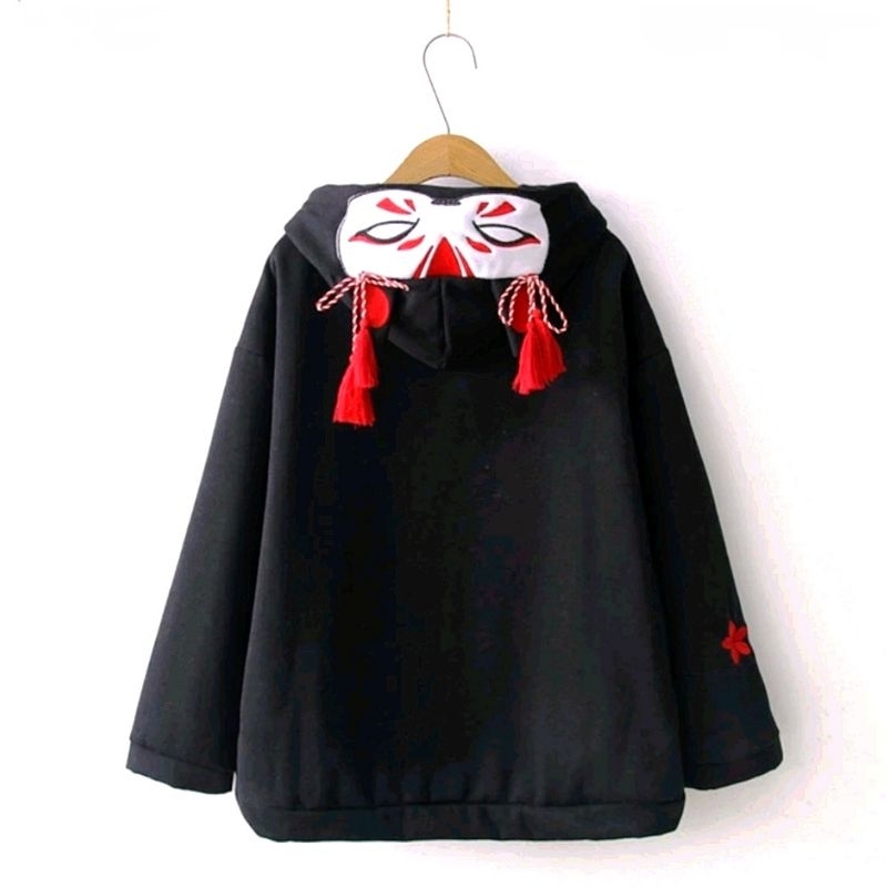 Hoodie Oversize Japanese Style Sakura Rubah Jepang Rubah Kucing