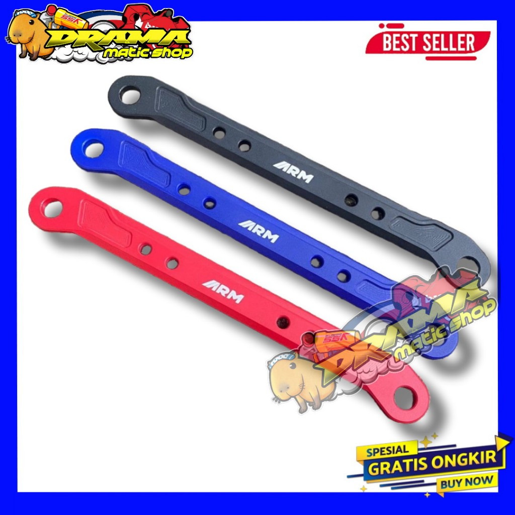 Bracket pangkon knalpot arm full cnc universal beat vario nmax aerox pcx / breket knalpot arm arumi