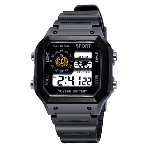 RB Jam Tangan TNI AD AL AU TENTARA Digital Tali Rubber Warna Hitam Anti Air