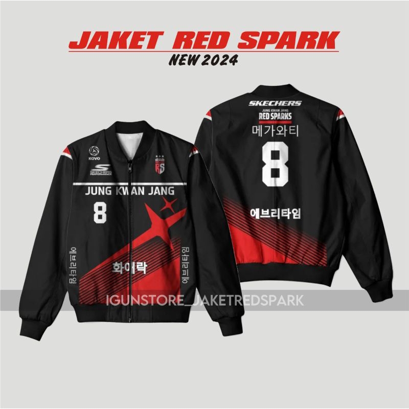 Jaket Volly Red Sparks Korea Full Printing Bisa Request Nama