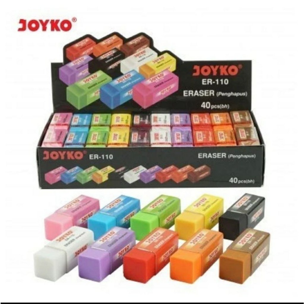 

Eraser Penghapus Pensil ER-110 Warna Warni Kecil Murah ATK Fancy Murah - Orange