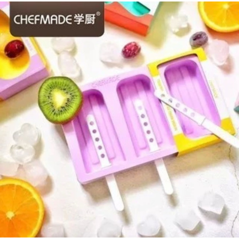 Chefmade WK9442 - cetakan ice cream gagang silicone / silicone ice cream moulds