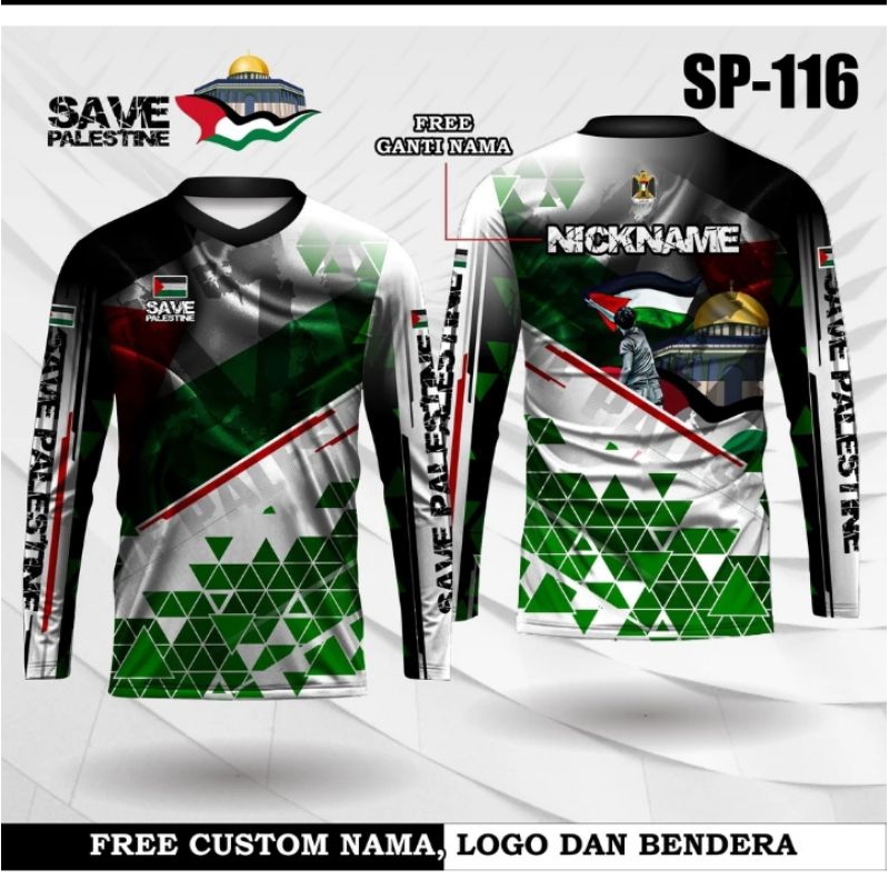 jersey save palestine baju kaos palestine lengan panjang