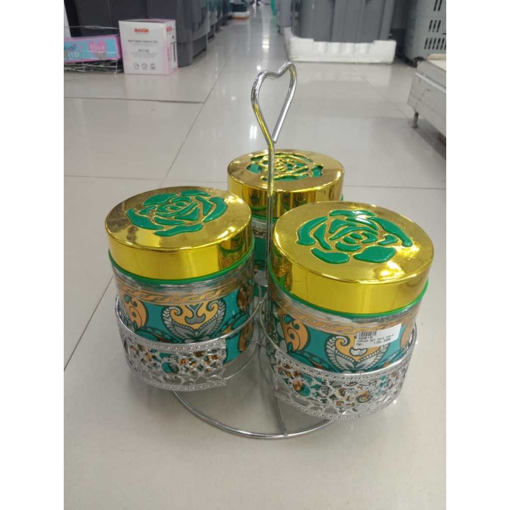 Toples kaca set 3 putar - Maxistore