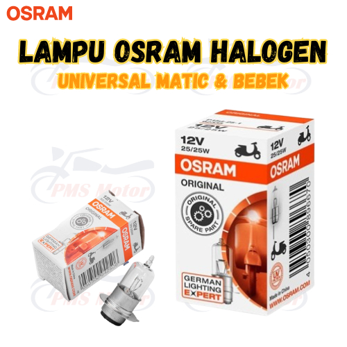 Bohlam Dop Lampu Halogen Motor Osram 35W 25W 12V H6/M5 T19 Original Osram Universal Honda Yamaha Bea