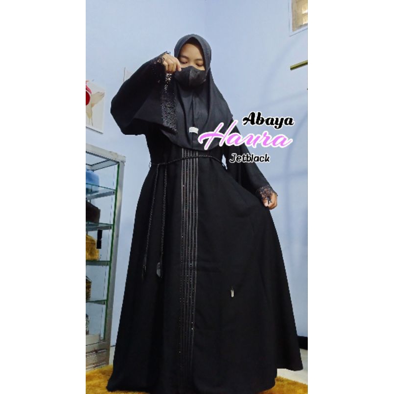 ABAYA HAURA / GAMIS HITAM JETBLACK TEMBORO