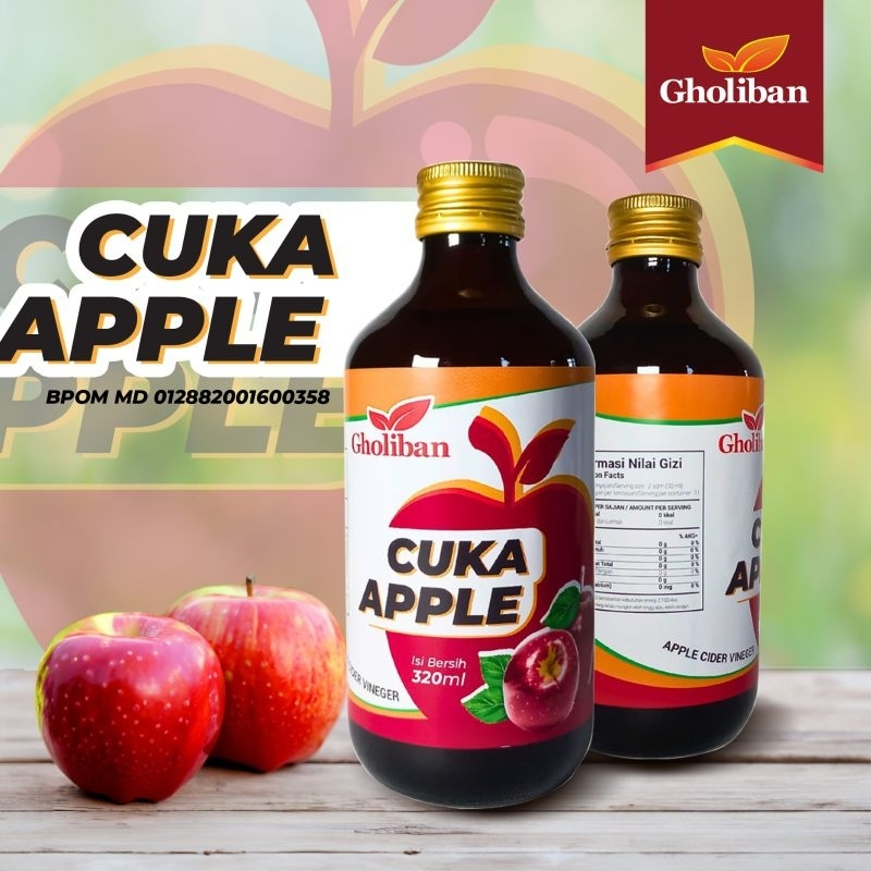 

Cuka Apel GHOLIBAN Apple Cider Vinegar Original Mengatasi Gangguan Pencernaan/Asam Lambung/Diet 320 ml