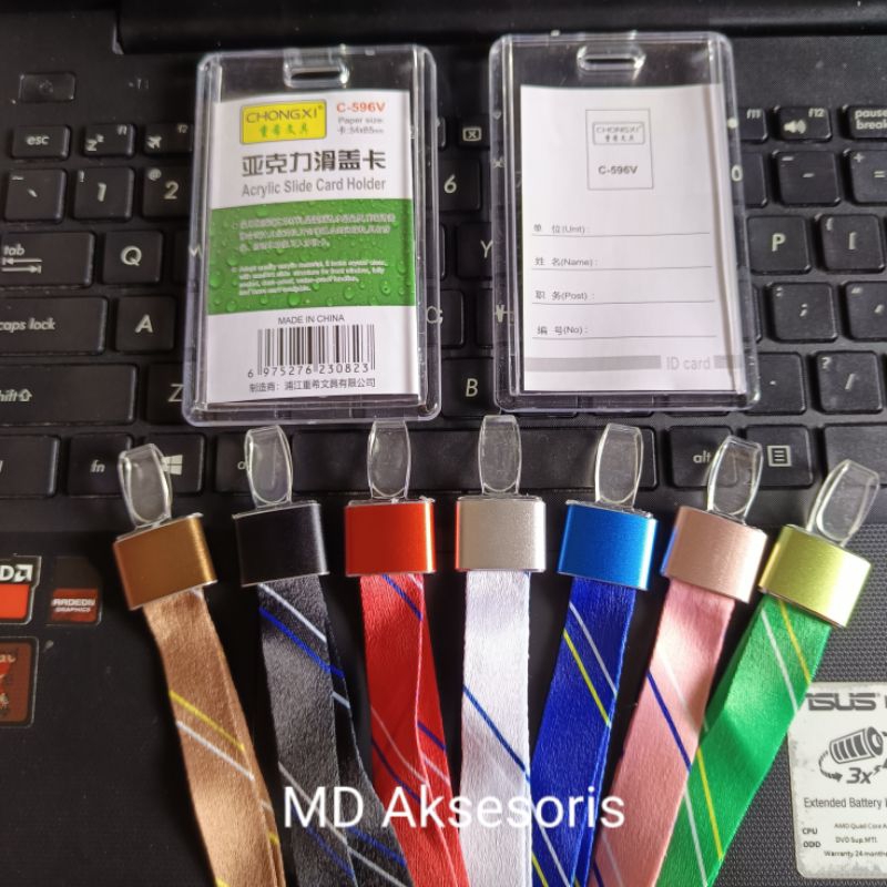 

Tempat Id Card Akrilik Sliding + Tali Lanyard Id Card