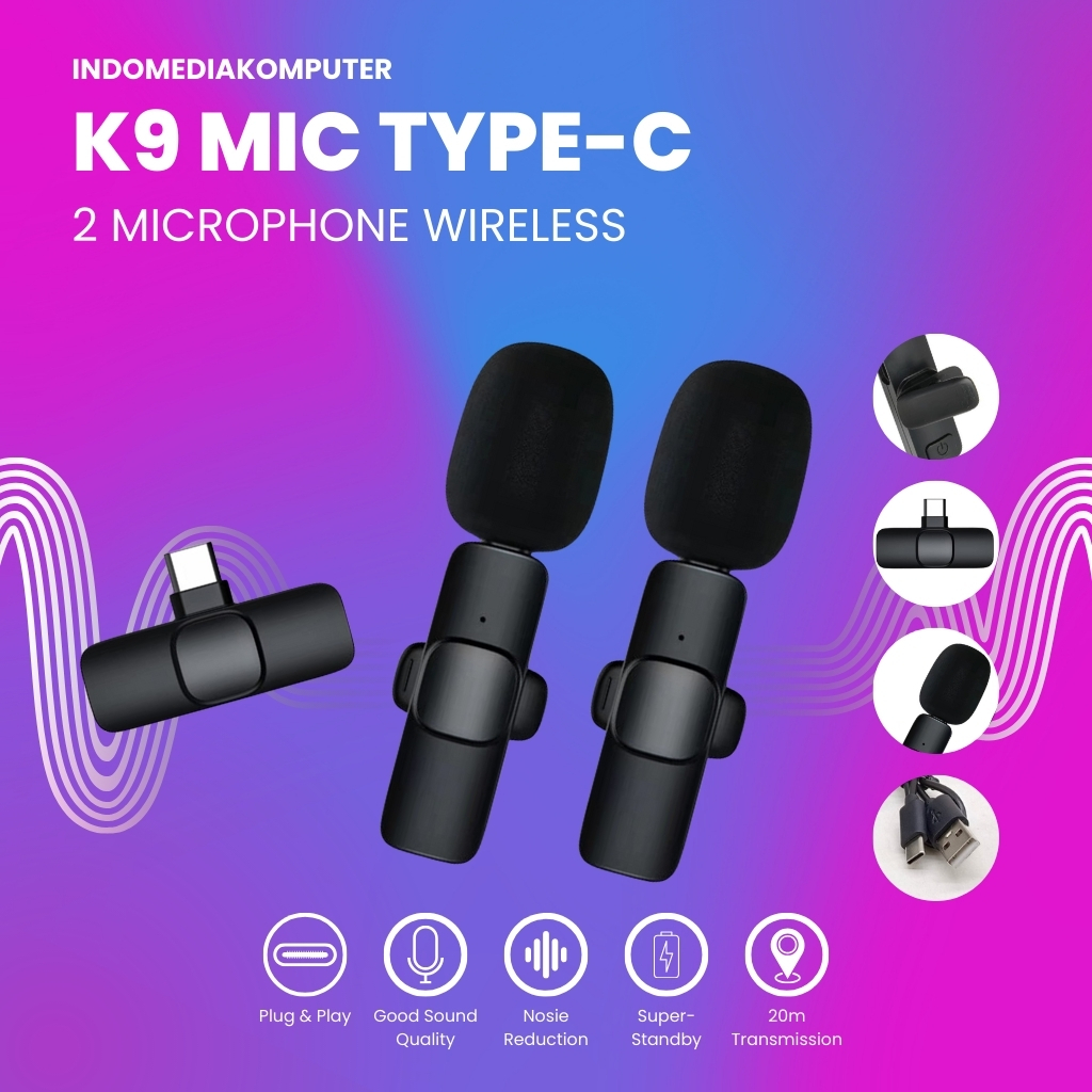 Wireless Mic K9 Type C 2 Mic