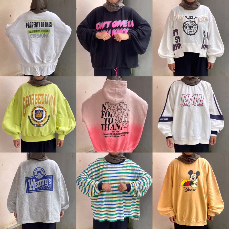 crewneck oversize lengan balon