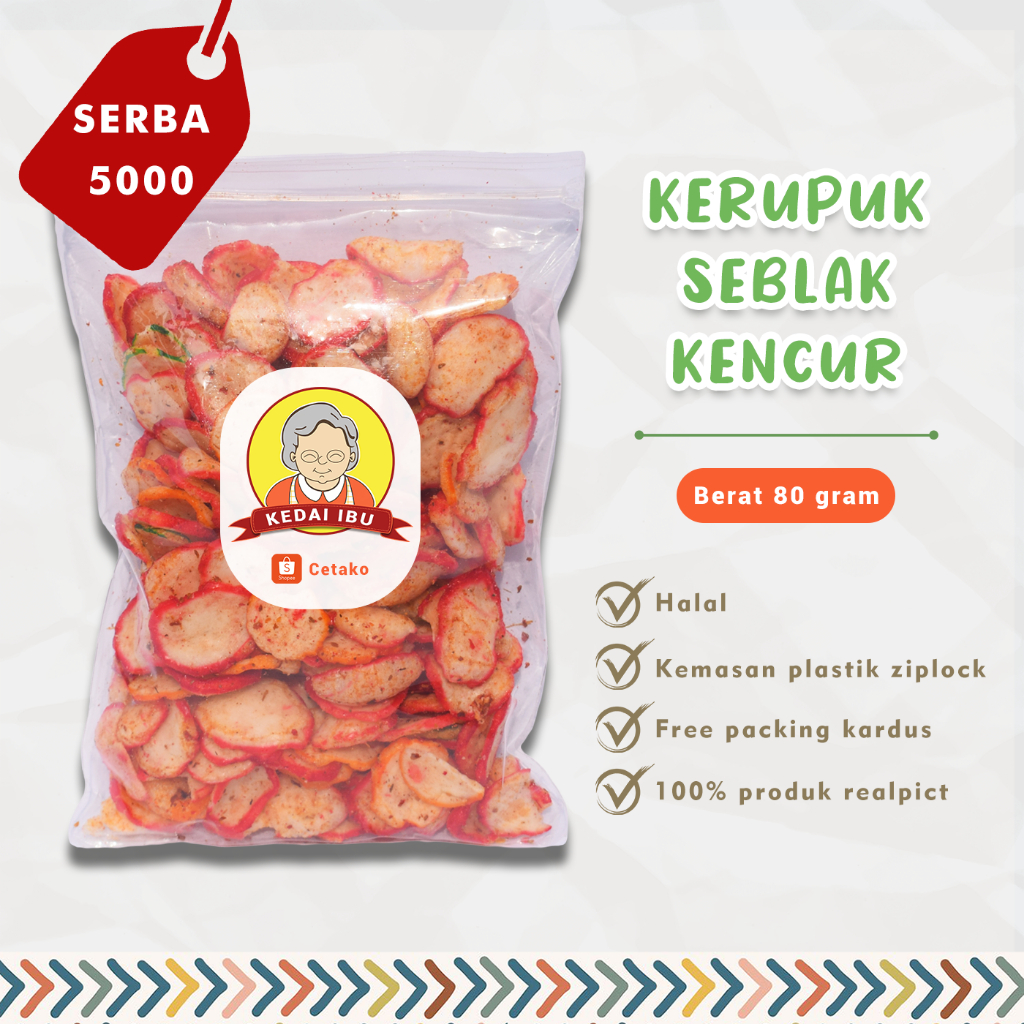 

Cemilan Murah Serba 5000 Jajanan Kerupuk Seblak Kencur 80gram