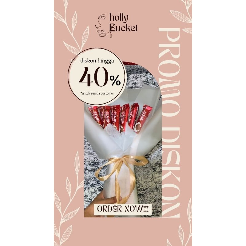 

Buket coklat delfi bar milk 25 g