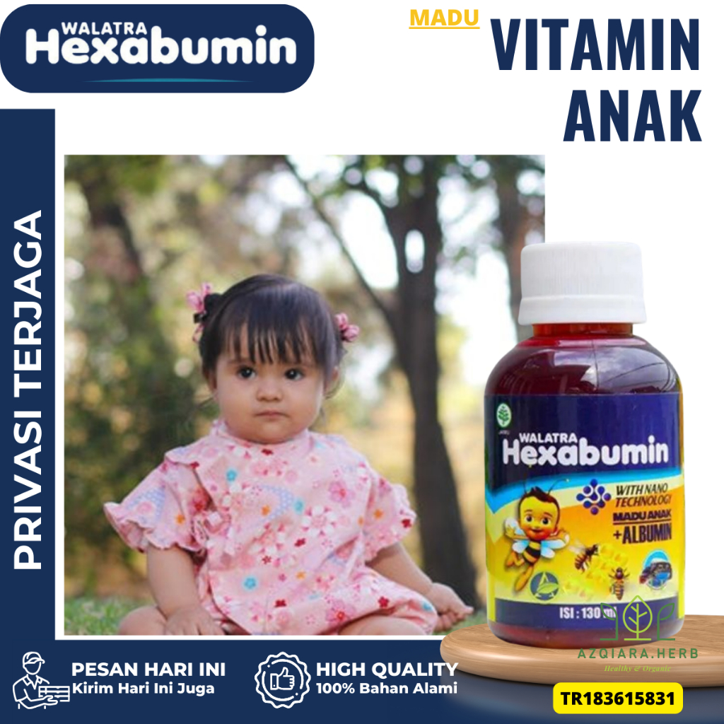Hexabumin Vitamin Anak, Vitamin Penambah Nafsu Makan Anak, Vitamin Mempercepat Tumbuh Kembang Anak, Vitamin Mencerdaskan Otak Anak, Vitamin Otak Anak Cerdas, Madu Vitamin Anak - Hexabumin