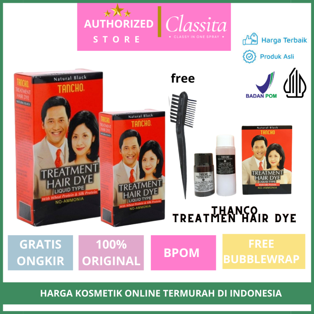 𝐂𝐋𝐀𝐒𝐒𝐈𝐓𝐀.𝐈𝐃 -TANCHO Semir Rambut Hitam | Penghitam Rambut | Tancho Treatment Hair Dye Liquid / Cair 