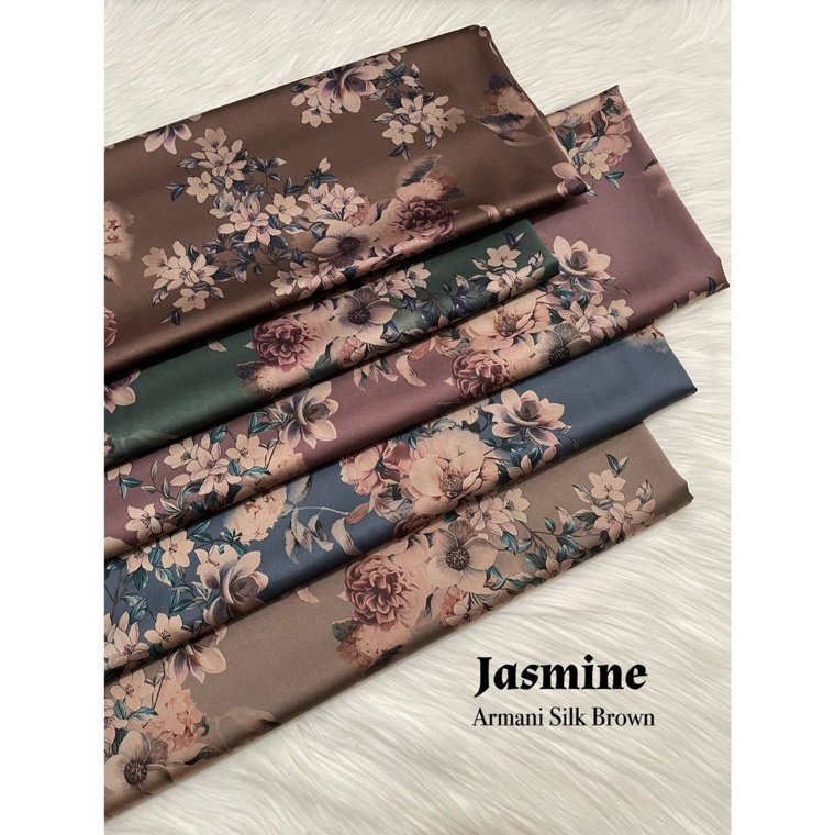 DEF352 Terbaru BARU kain ARM Silk motif jasmine dan Shanum  arnami silk brown murah  harga per seten