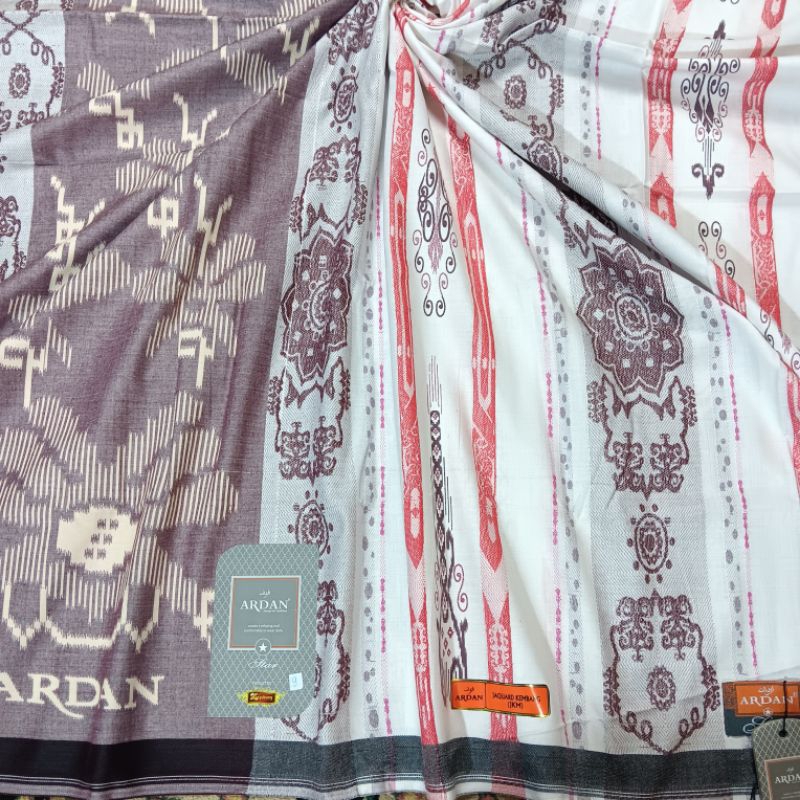 SARUNG ARDAN STAR GOLD JKM 9 PUTIH JAQUARD KEMBANG