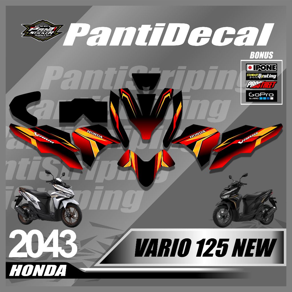 striping Decal Premium Motor Vario 125 NEW viral- Sticker skotlet  vario 125 free Custom Fullbody
