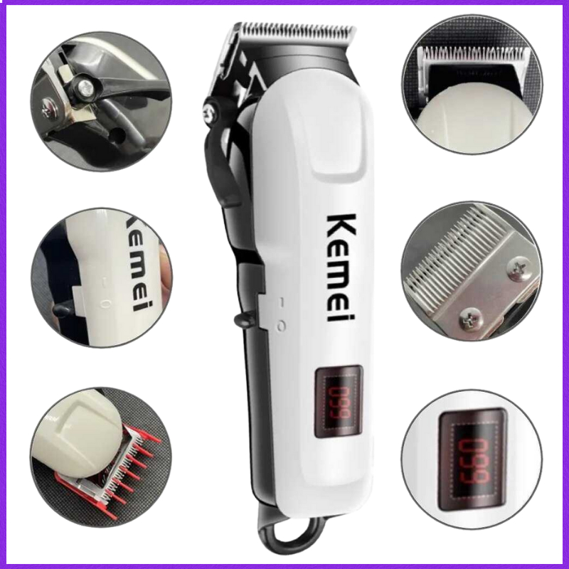 COD Kemei Cukur Rambut Professional Barber Hair Clipper Trimmer / set masing rambut lengkap / alat c