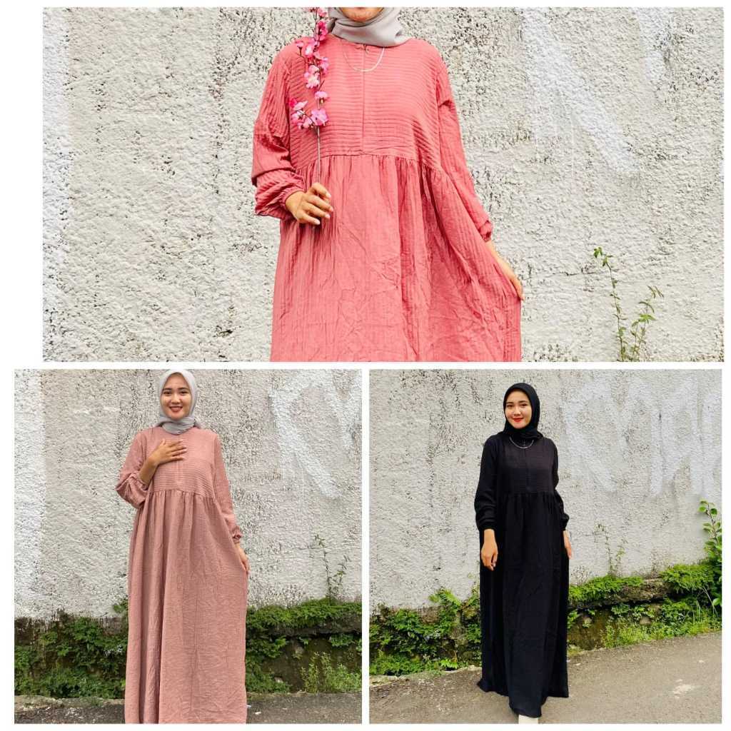 ZERAX - BAJU DRESS CWEK SABRILA / FLORA MIDI DRESS / FASHION MUSLIM REMAJA KEKINIAN