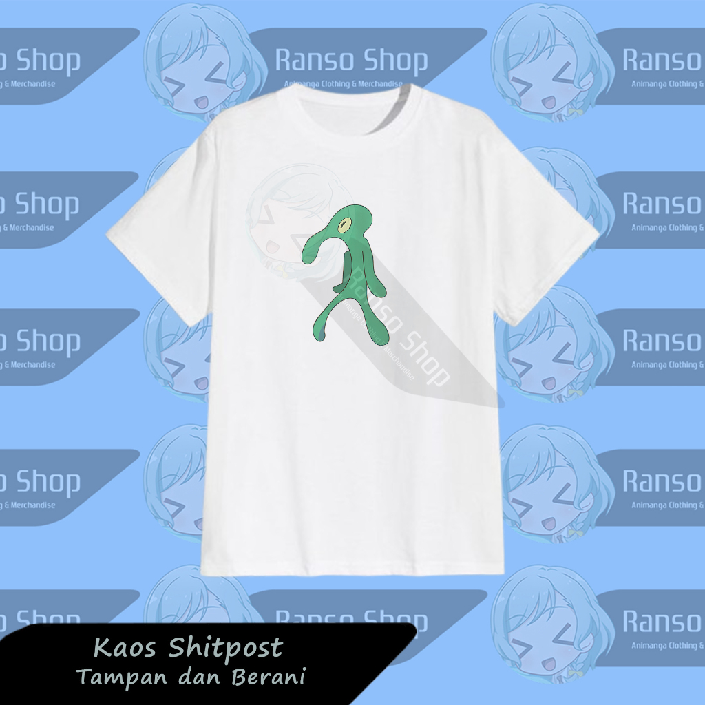 Ranso Kaos Tampan dan Berani Squidward / Baju Squidward Tampan dan Berani Spongebob Shitpost / T-shi