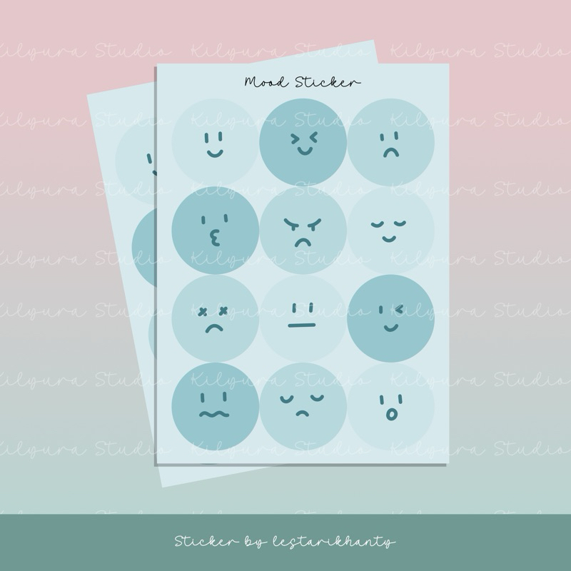 

sticker sheet lucu mood stiker kiss cut