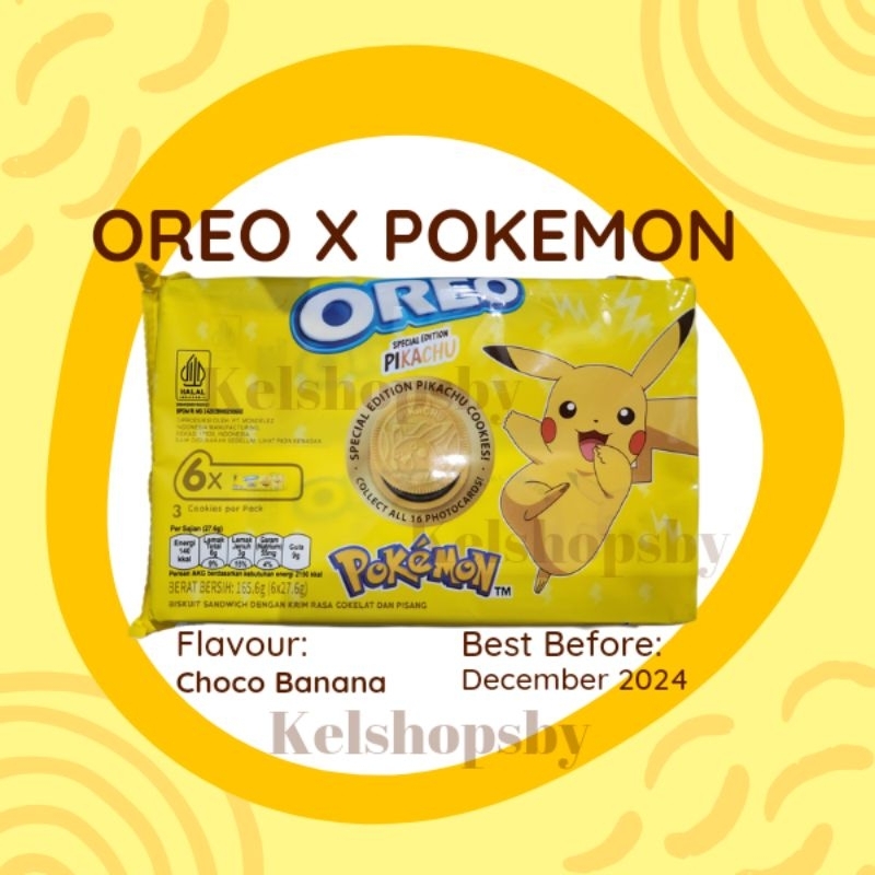 

OREO X POKEMON LIMITED EDITION CHOCO BANANA 248.6gr isi 6 pack isi 3 PIKACHU