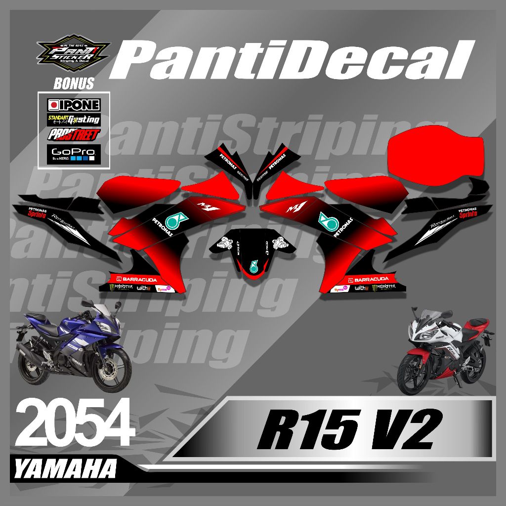 Stricker Decal Motor R15 V2 Fullbody Variasi  Di Lengkapi Laminasi Anti Luntur- striping Decal Motor