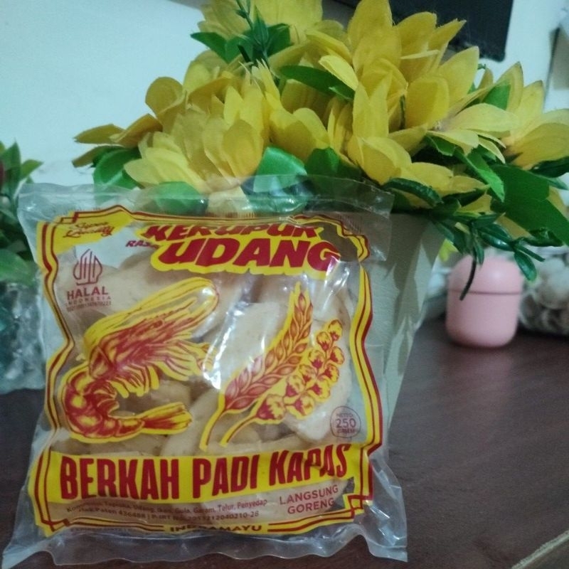 

kerupuk udang padi kapas berta 250 gram